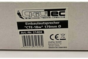 Einbaulautsprecher CTE-18w weiß Ø 179mm 80 Watt 8 Ohm