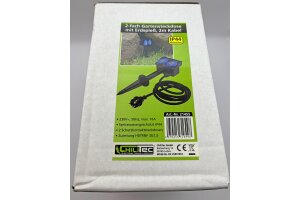 Gartensteckdose mit Erdspieß 2-fach IP44 2m Kabel