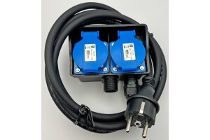 Gartensteckdose mit Erdspieß 2-fach IP44 2m Kabel