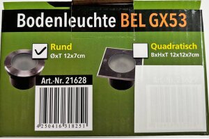 Bodenleuchte BEL GX53 R  rund ØxT 12x7cm IP65 GX53 Fassung