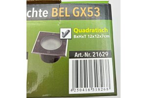 Bodenleuchte BEL GX53 Q 4eckig 12x12x7cm IP65 GX53 Fassung
