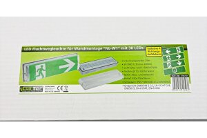 LED Fluchtwegleuchte NL-W1 30 LEDs Erkennungsw. 25m,Wandmontage IP65