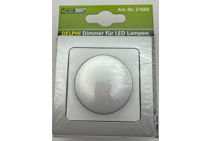 DELPHI Dimmer für LED Lampen 250V~/ 3-60W inkl. Rahmen UP silber