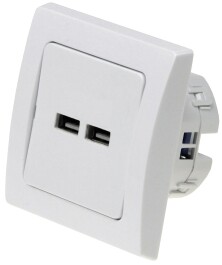 DELPHI USB-Ladedose 2-fach weiß 250V~ Unterputz...