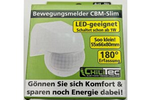Aufputz Bewegungsmelder CBM-Slim 180° LED geeignet IP44 1-800W weiß