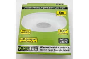 Decken-Bewegungsmelder CBM-Flat 360° LED geeignet 6m Detektion 2000W weiß
