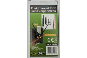 Funkuhrwerk DCF mit 3 Zeigersätzen aus Kunststoff schleichender Zeiger