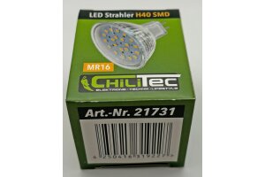 LED Strahler MR16 H40 SMD 120° 3000k 330lm 12V/3W warmweiß