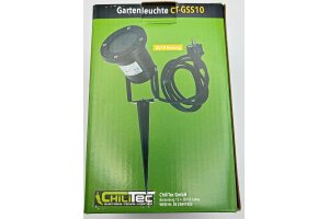 Gartenleuchte CT-GS10 silbergrau 230V 1,5m Kabel+Erdspieß GU10 Fassung