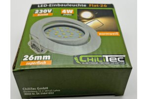 LED-Einbauleuchte Flat-26 warmweiß 80x26mm 3W 370lm weißes Gehäuse