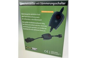 Zwischenstecker mit Dämmerungsschalter und Zeitvorwahl (1- 9 Std.) über Display