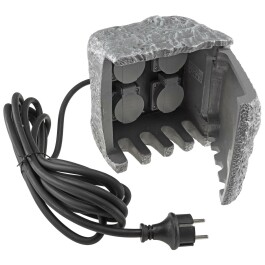 Gartensteckdose Stone 4-fach 250V/16A IP44 inkl. 5m...