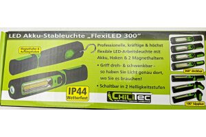 LED Stableuchte mit Akku FlexiLED 300 LiIon Akku Magnethalter 3W 270lm,IP44