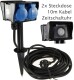 Gartensteckdose mit Erdspieß 2-fach IP44 10m Kabel Zeitschaltuhr