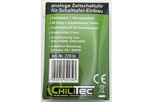 analoge Tages-Zeitschaltuhr für Schalttafel-Einbau 230V max. 3500W