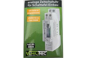 analoge Tages-Zeitschaltuhr für Schalttafel-Einbau 230V max. 3500W