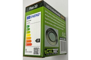 LED-Einbauleuchte Flat-32 neutralweiß 80x32mm 5W 590lm Edelstahl gebürstet