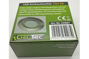 LED-Einbauleuchte Flat-32 neutralweiß 80x32mm 5W 590lm Edelstahl gebürstet