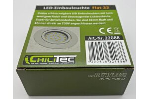 LED-Einbauleuchte Flat-32 warmweiß 80x32mm 5W 590lm weißes Gehäuse