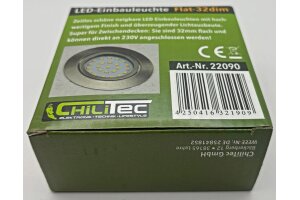 LED-Einbauleuchte Flat-32dim warmweiß 80x32mm 5W 590lm Edelstahl gebürstet