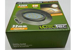 LED-Einbauleuchte Flat-32dim warmweiß 80x32mm 5W 590lm Edelstahl gebürstet
