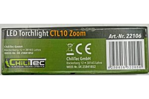 LED-Taschenlampe CTL10 Zoom 10W ØxL 136x37mm Zoomfunktion 350 Lumen