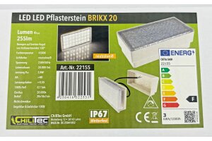 LED Pflasterstein BRIKX 20 neutralweiß 20x10x7cm 255lm IP67 230V