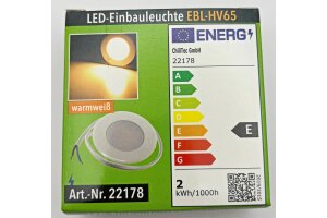LED-Einbauleuchte EBL-HV65w weiß 230V 2W 2900K 230lm warmweiß