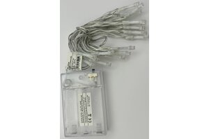 LED Batterie-Lichterkette CT-BK20 2m warmweiß transp. Kabel 20 LEDs