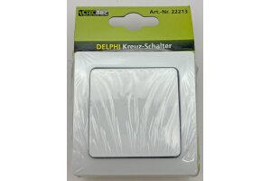 DELPHI Kreuzschalter 250V~/ 10A inkl. Rahmen UP weiß