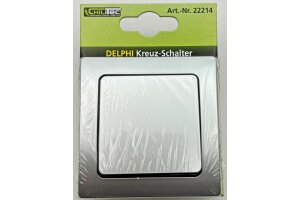 DELPHI Kreuzschalter 250V~/ 10A inkl. Rahmen UP silber