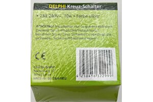 DELPHI Kreuzschalter 250V~/ 10A inkl. Rahmen UP silber