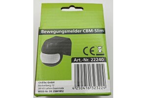 Aufputz Bewegungsmelder CBM-Slim 180° LED geeignet IP44 1-800W schwarz