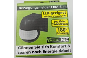 Aufputz Bewegungsmelder CBM-Slim 180° LED geeignet IP44 1-800W schwarz