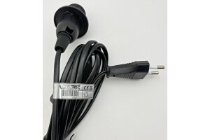 Netzkabel mit Schalter und E14 Fassung 1,4m + 2m lang schwarz