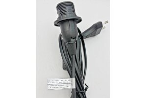 Netzkabel mit Schalter und E14 Fassung 1,4m + 2m lang schwarz
