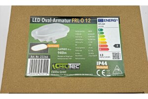 LED Oval-Armatur FRL-O 12 IP44 Feuchtraum-Leuchte 13W 940lm 3000K