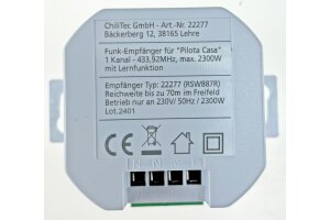 Funk-Empfänger für Pilota Casa 1-Kanal max. 2300W ERSETZT einen Schalter