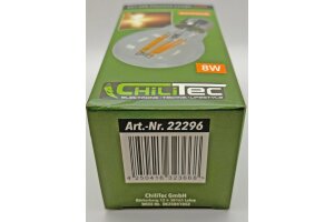 LED Glühlampe E27 Filament G60k klar 3000K 919lm 230V / 8W warmweiß
