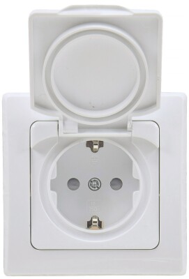 DELPHI Schutzkontakt-Steckdose IP44 250V~/ 16A inkl. Rahmen UP weiß