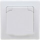 DELPHI Schutzkontakt-Steckdose IP44 250V~/ 16A inkl. Rahmen UP weiß