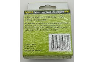 DELPHI Schutzkontakt-Steckdose IP44 250V~/ 16A inkl. Rahmen UP silber