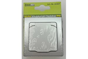 DELPHI Schutzkontakt-Steckdose IP44 250V~/ 16A inkl. Rahmen UP silber