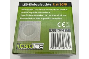 LED-Einbauleuchte Flat-30 FR-R 3000K Ø85x30mm 5W 460lm IP44 rund weiß