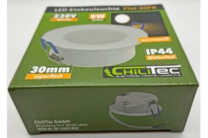 LED-Einbauleuchte Flat-30 FR-R 3000K Ø85x30mm 5W 460lm IP44 rund weiß