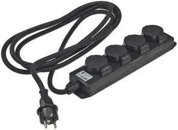 Gartensteckdosenleiste für Außen 4-fach IP44...