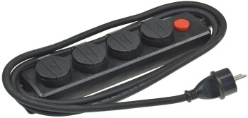 Gartensteckdosenleiste für Außen 4-fach IP44...