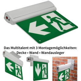 LED Fluchtwegleuchte NL-8 Multi Erkennungsw. 25m IP20...