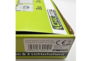 DELPHI Starter-Kit 16-teilig PRO,weiß 8x Steckdose 2x Schalter Klemmanschluß