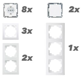 DELPHI Starter-Kit 16-teilig PRO,weiß 8x Steckdose...